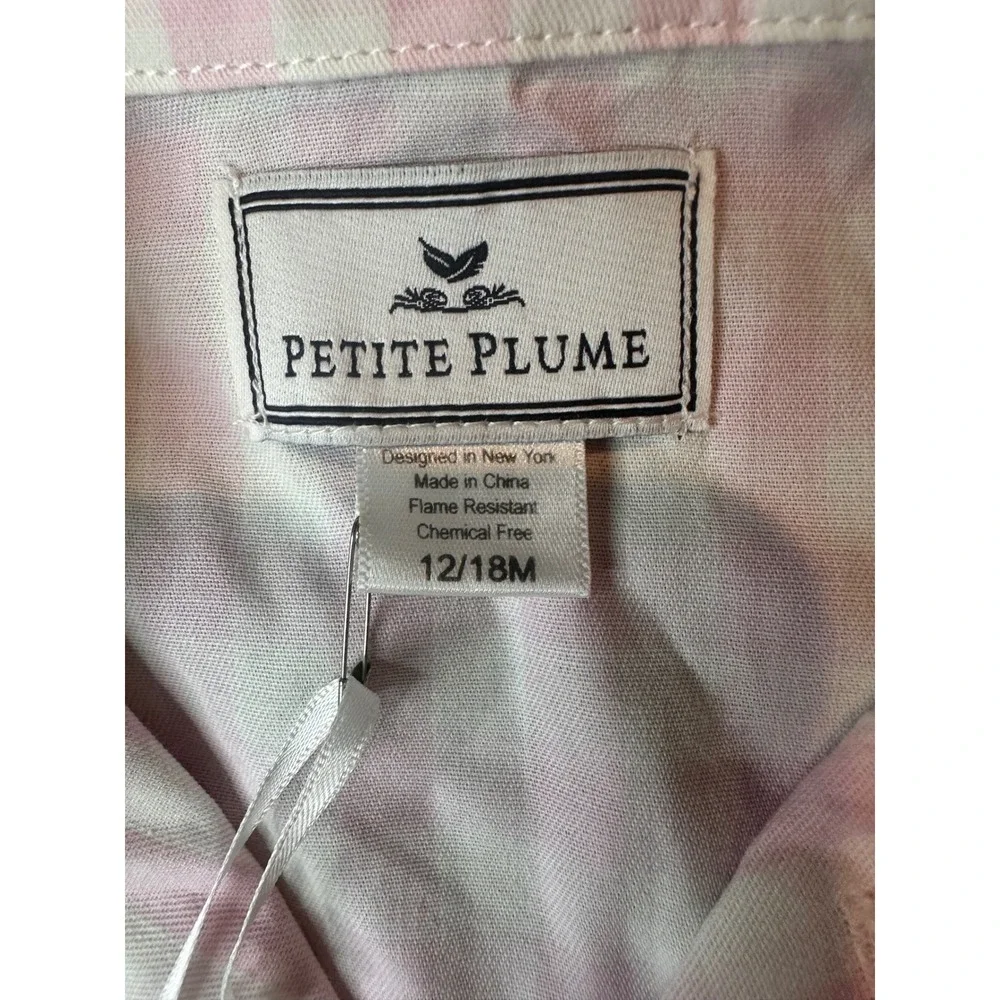 Petite Plume Girls Pink Gingham Pajama Set 12/18M Cotton Blend SPJPG1218